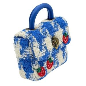 Kurt Geiger Blue and Cream Mini Bag